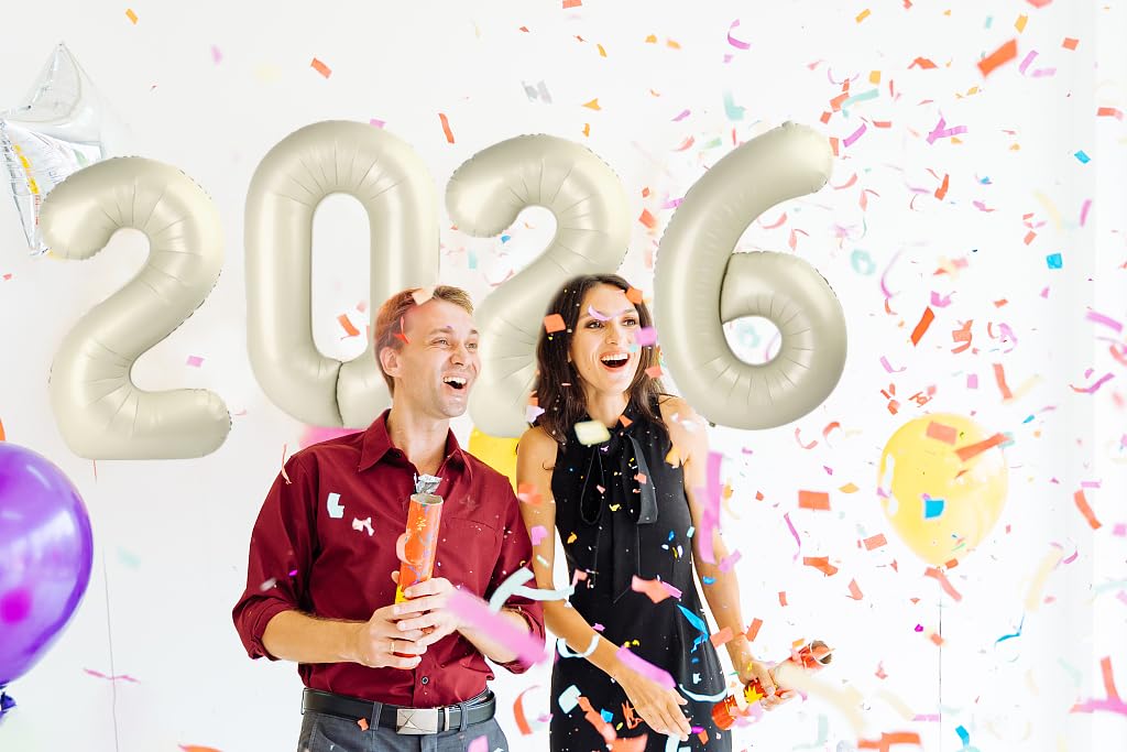 Light Brown 2026 Number Balloon, Light Brown Number Balloons 40 Inch, 2026 Balloon Birthday Decorations, 2026 Birthday Party Supplies, 2026 Graduation Party Favors, Class of 2026 Decorations BST326L