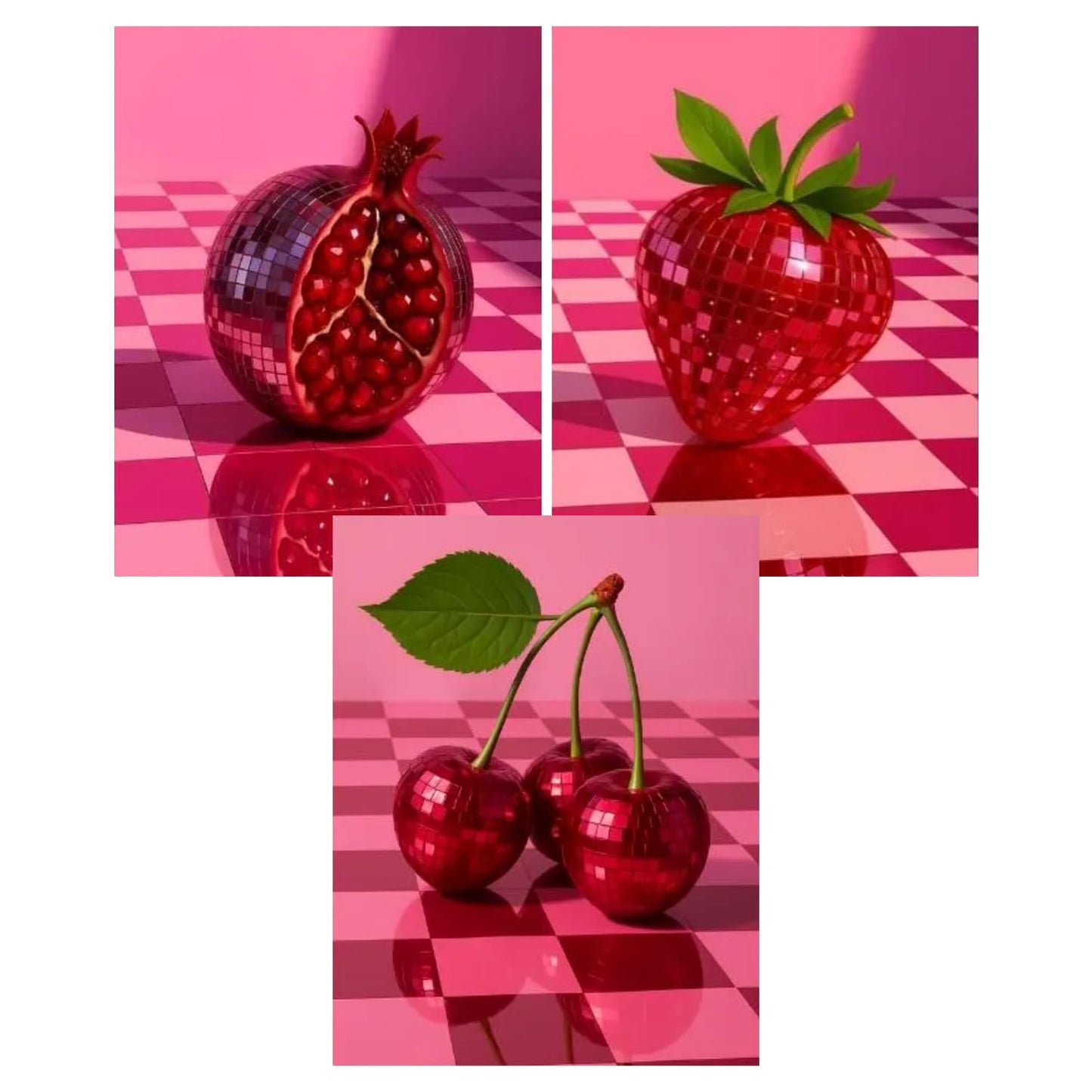 AIBOERL Cherry Diamond Art Kits for Adults,Cherry 5D Diamond Painting Kits for Adults Beginners,DIY Full Round Drill Diamond Dot Painting Gem Art Kits for Adult, Home Wall Decor 12x16Inch BST220