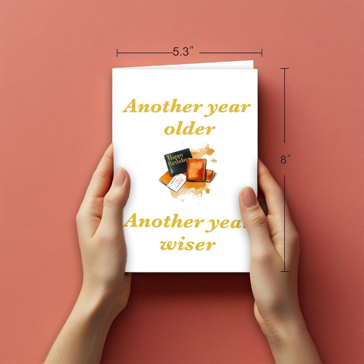 Funny Birthday Card, Husband Birthday Card, For Him, Men, Boyfriend, Dad, Grandpa Card - Size 8x5.3 inches (A day full of wisdom) WN420