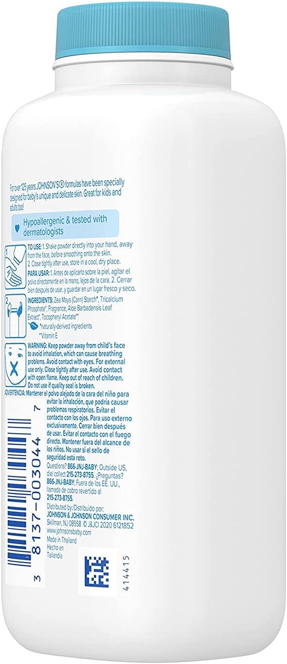 Johnson's Baby Aloe & Vitamin E Baby Powder, 4 oz (Pack of 4)