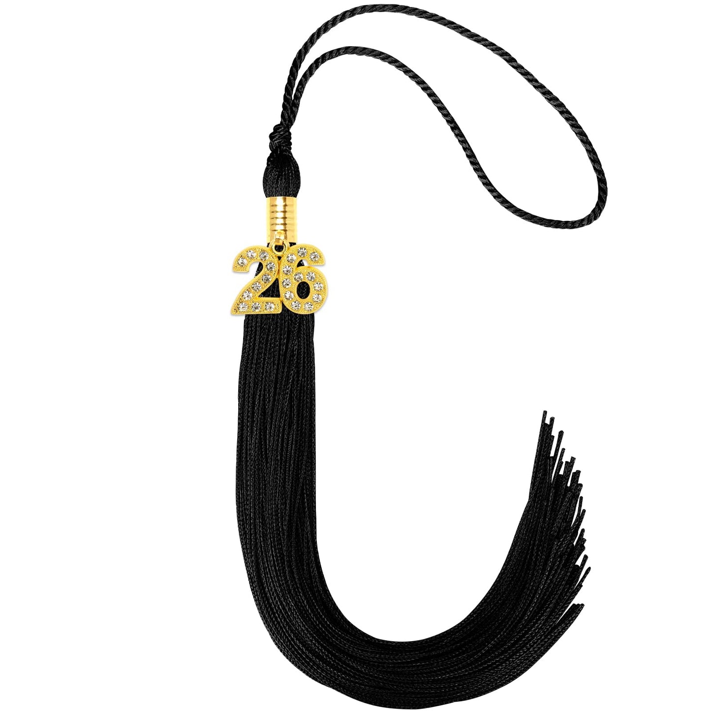 JULMELON 2026 Graduation Tassel, 2026 Graduation Cap Tassel with Bling Charm for 2026 Graduate Hat Ceremonies Accessories (Black) BST220