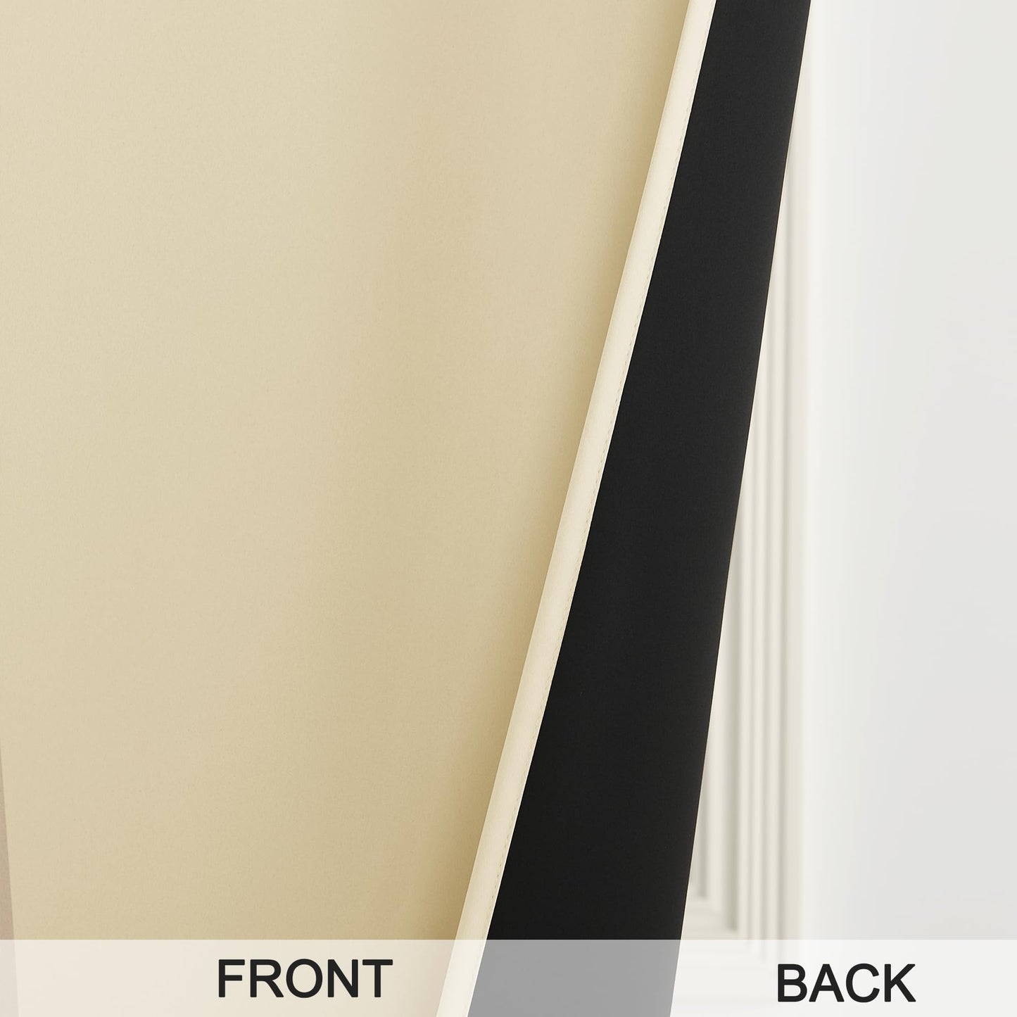 RYB HOME 100% Blackout French Door Curtains for Door Window - Room Darkening No Coating Thermal Insulated Privacy Protection Adhesive Cover for Glass Window, W 26 x L 40, 1 Panel, Black BST220