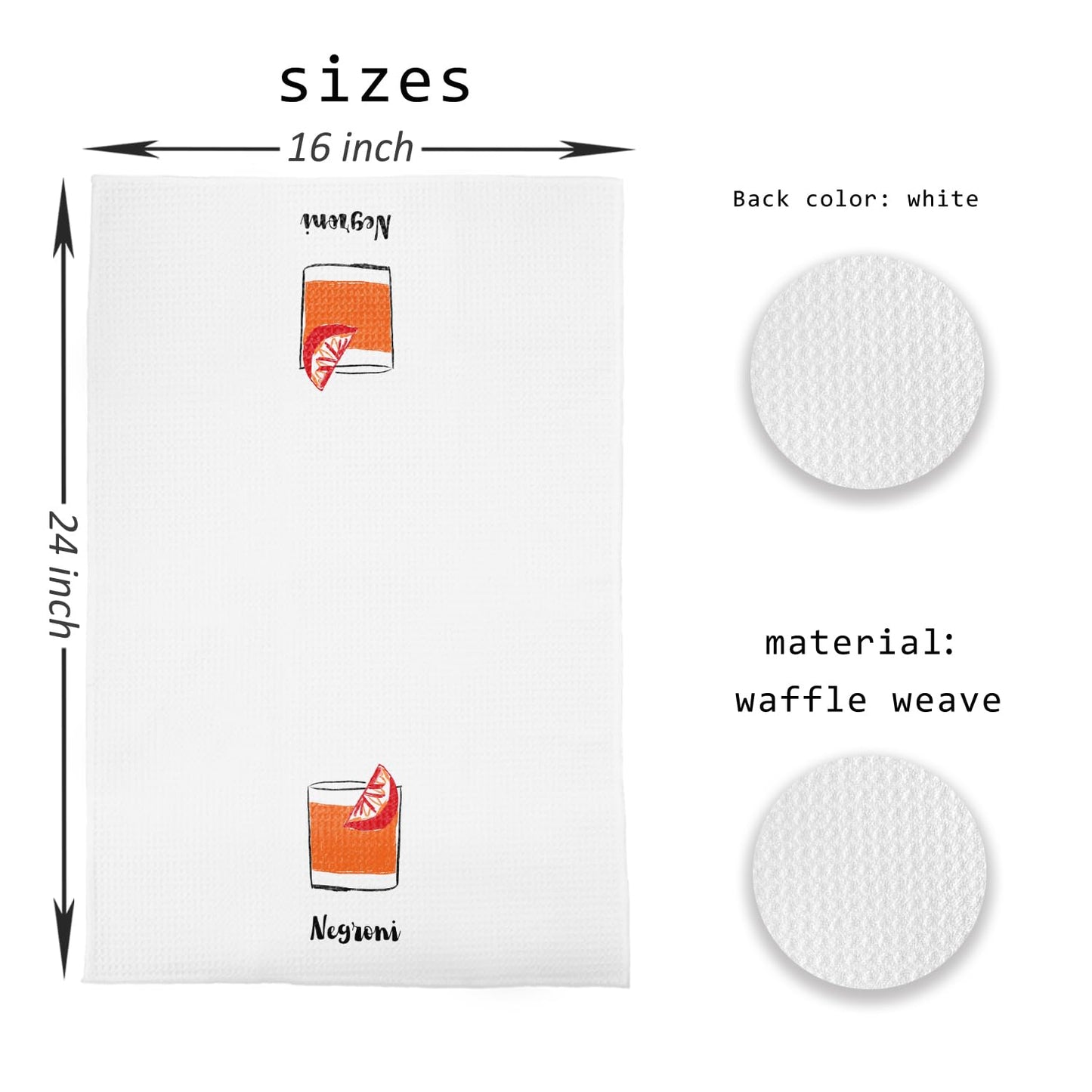 Bon Appetite Modern Kitchen Towels, Farmhouse French Dish Tea Towels for Kitchen, Gifts for Cooking Lovers Decorative Hand Towels, 16x24 Inch WN420