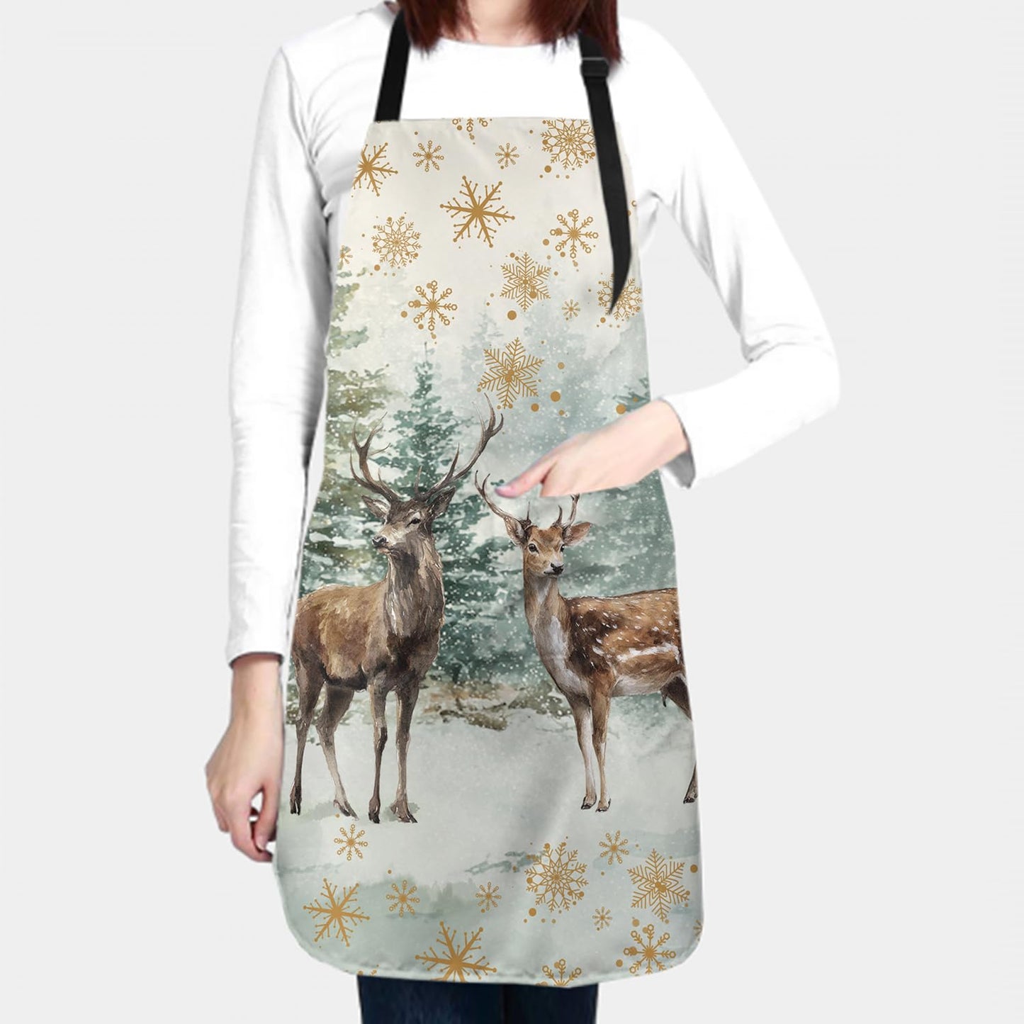 Giwawa Unisex Adult Apron Waterproof Stain Resistant Kitchen Cooking Apron with 2 Pockets for BBQ Grill Painting BST326H