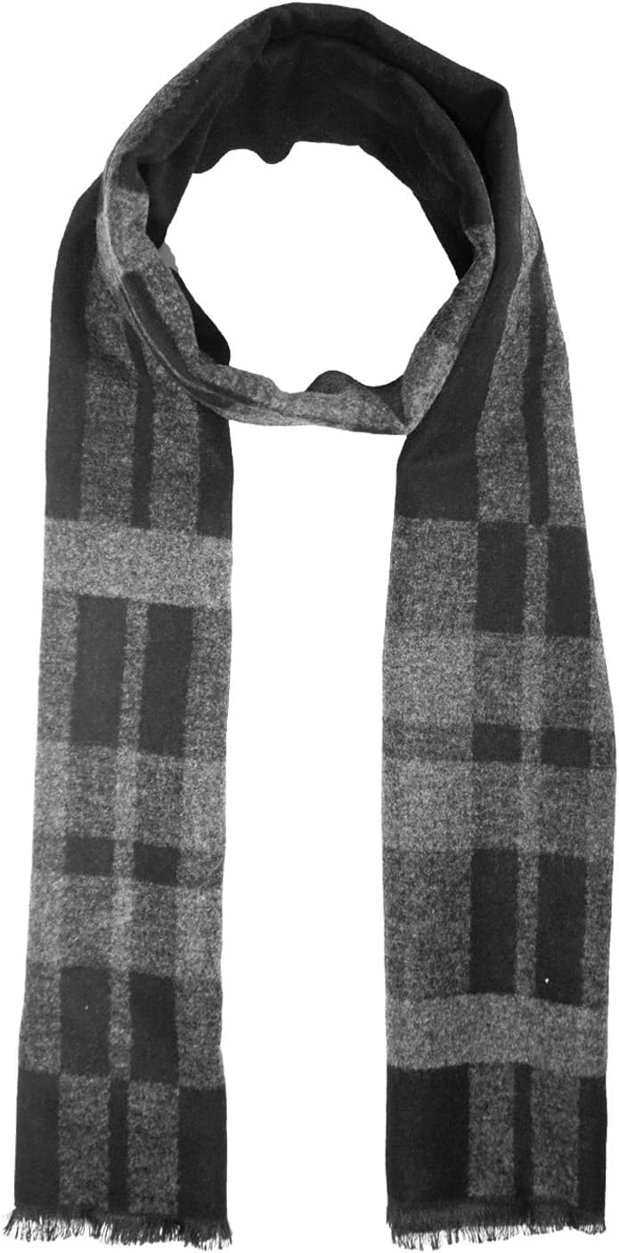 Mens Winter Scarf Cashmere Feel Warm Scarves Long Plaid Tassel Scarf for Men WN420