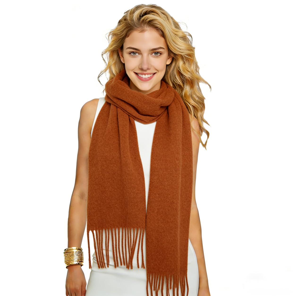 Winter Soft Long Scarf, Pashmina Shawls and Wraps, Warm Large Scarves for Men Women Evening Dress Wedding WN420