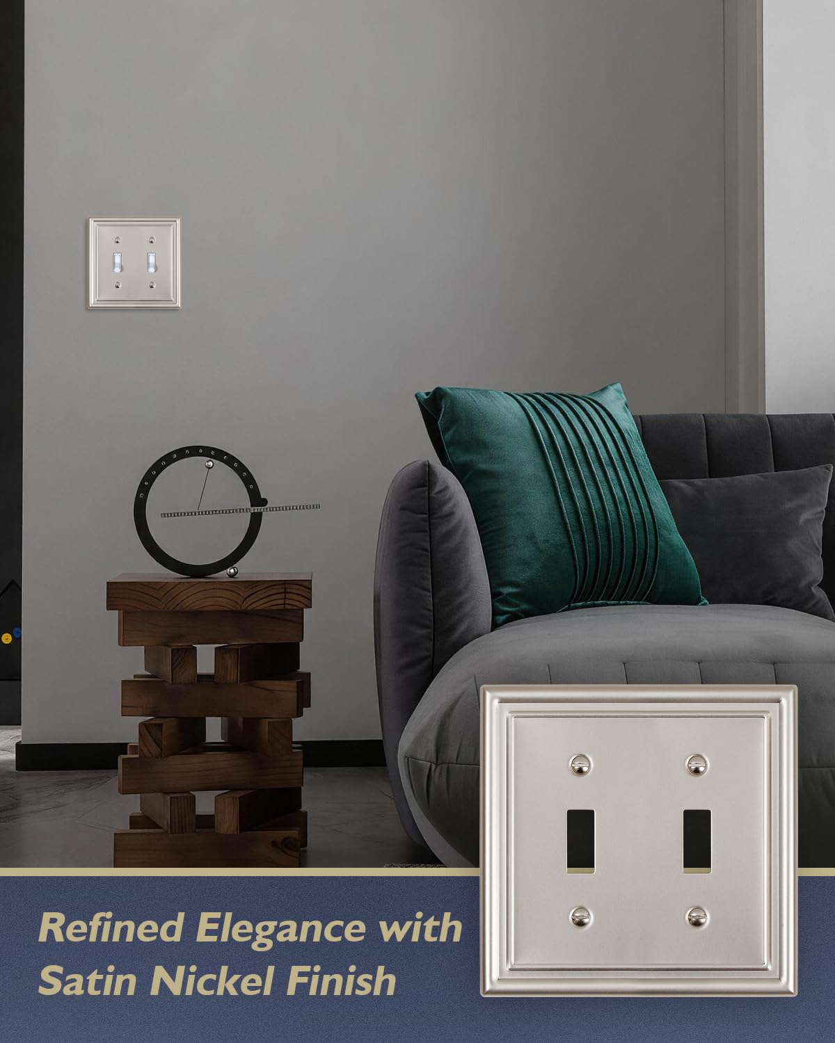 Decorative Metal Wall Plates, Switch Plates Outlet Covers (Off White/1 Decorator 4 Pack) WN420