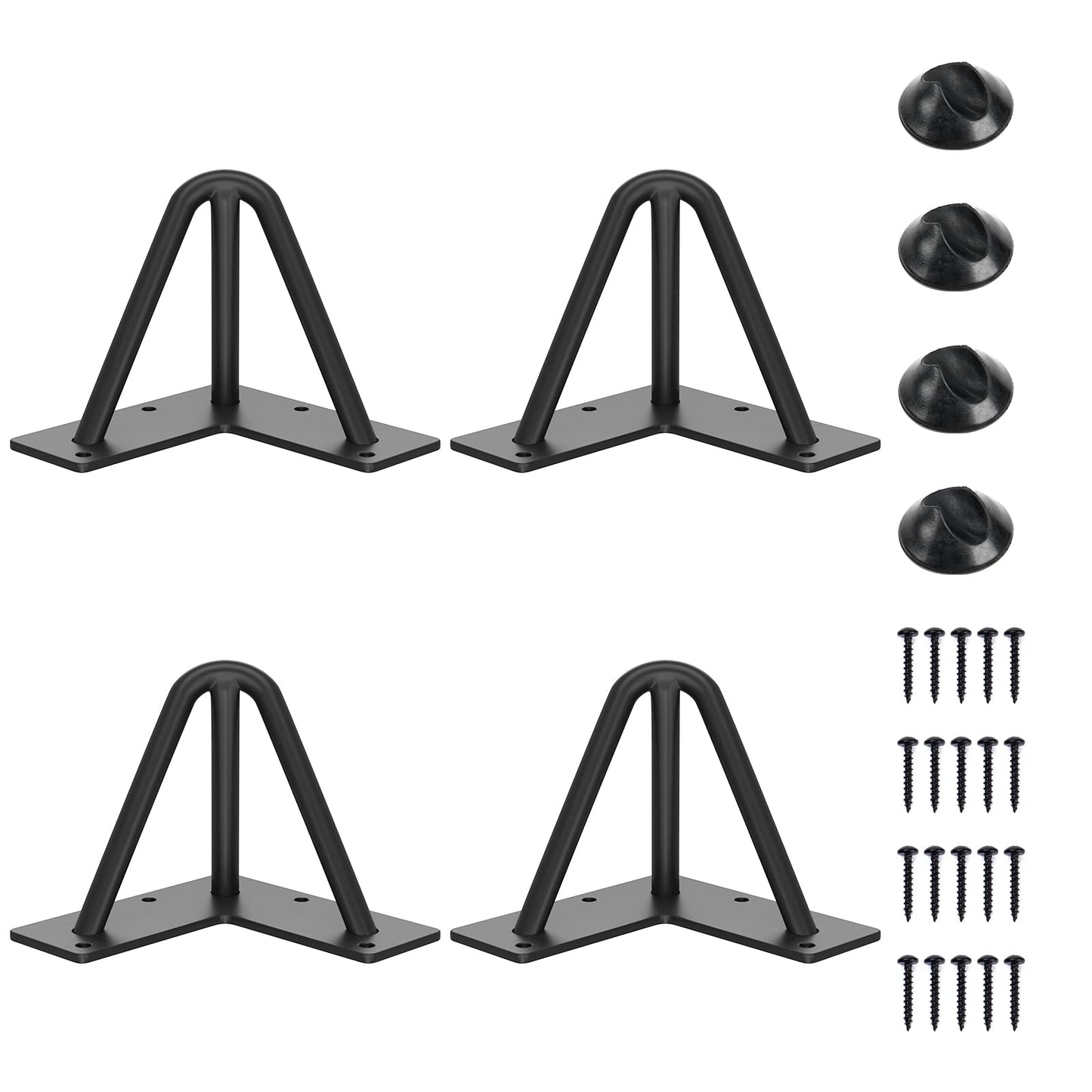 SMARTSTANDARD 16 Inch Hairpin Table Legs, 3 Steel Rods 1/2 Inch Pipe Diameter, 800lbs Load Capacity, Mid-Century Style for Coffee Table, Side Table, Night Stand (Black, 4PCS) BST220