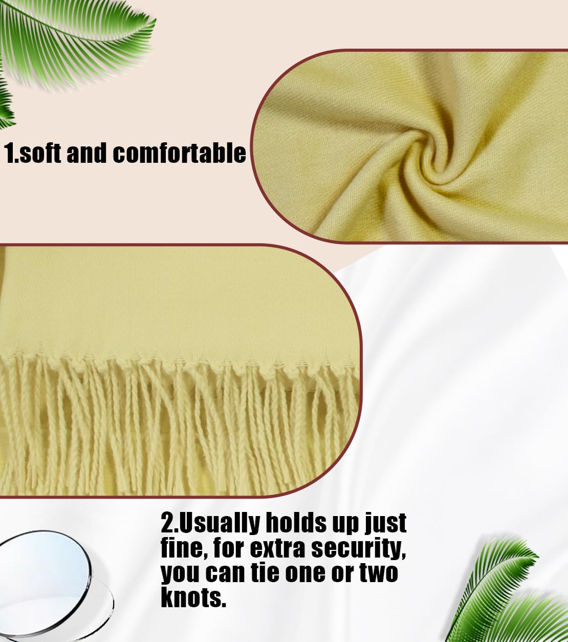 Winter Soft Long Scarf, Pashmina Shawls and Wraps, Warm Large Scarves for Men Women Evening Dress Wedding WN420