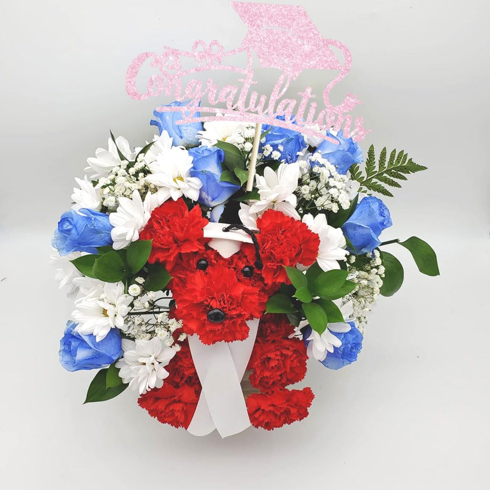 Congratulations 2026 Graduation Cake Topper Red Glittery Class of 2026 Cake Topper Congrats Grad Party Cake Decor for 2026 Senior High School College Grad Party Supplies Decorations BST220