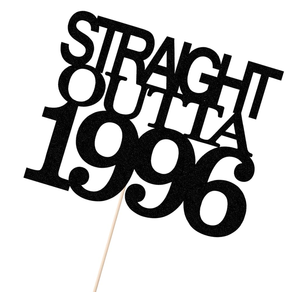 Black Glitter Straight Outta 1961 Cake Topper,Hello 65,Funny 65th | Birthday Cake Topper,65 Fabulous,Cheer to 65 Years,Men and Women 65th Birthday/Wedding/Anniversary Party Decorations BST202