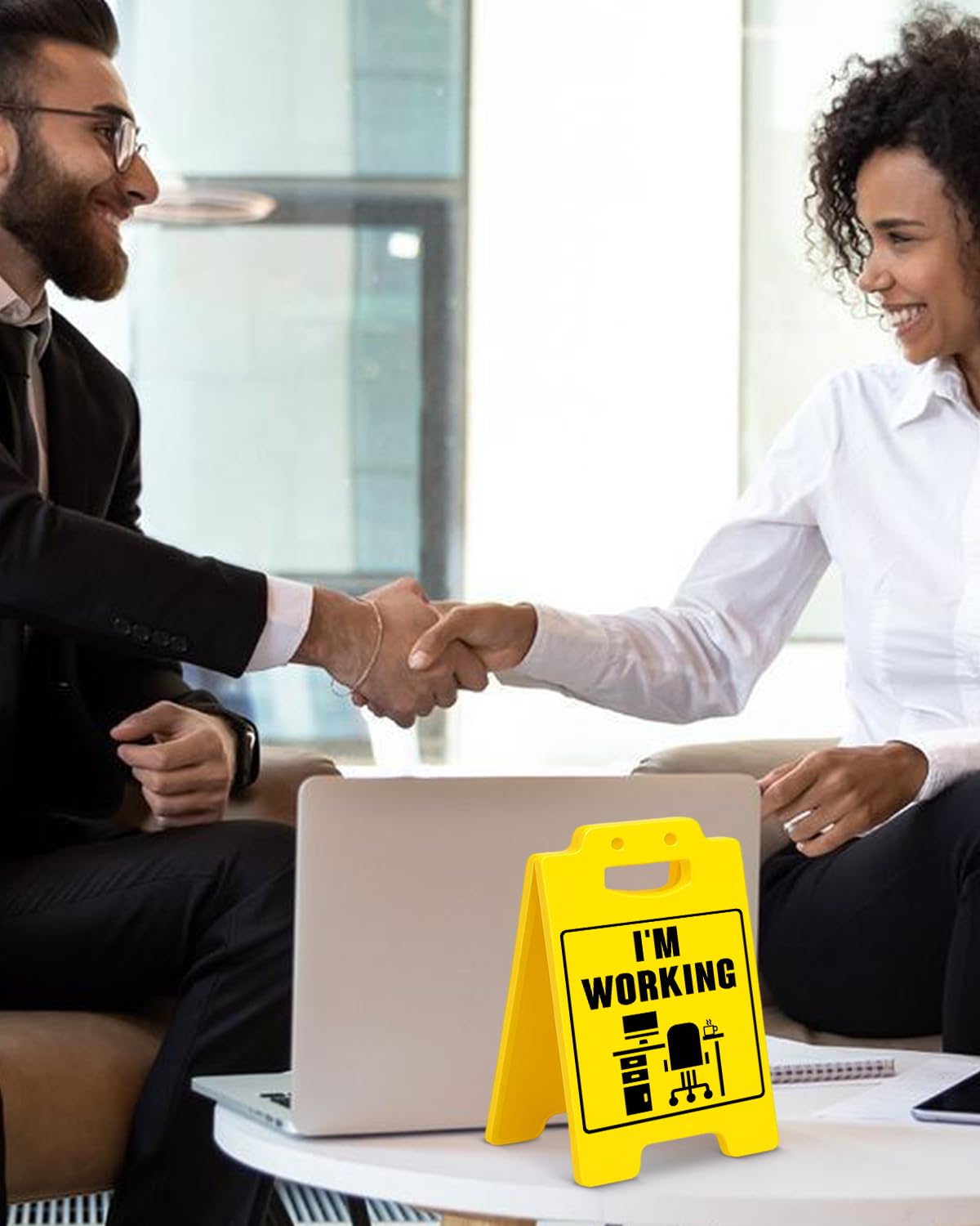 Funny Team Office Desk Decorative Sign If You See Me Talking to Myself We're Having a Team Meeting Desk Sign for Office Cubicle Decor BST202