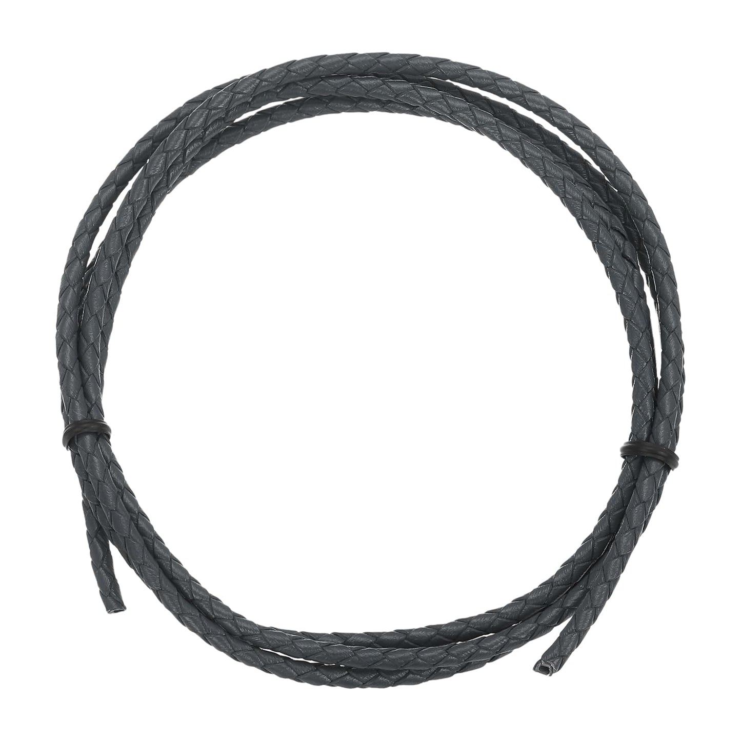 MECCANIXITY 1.1 Yards Bolo Tie Cord 6mm Diameter Round Braided Leather Strip 1 Meter Long for Bracelet Necklace Beading, Yellow WN420