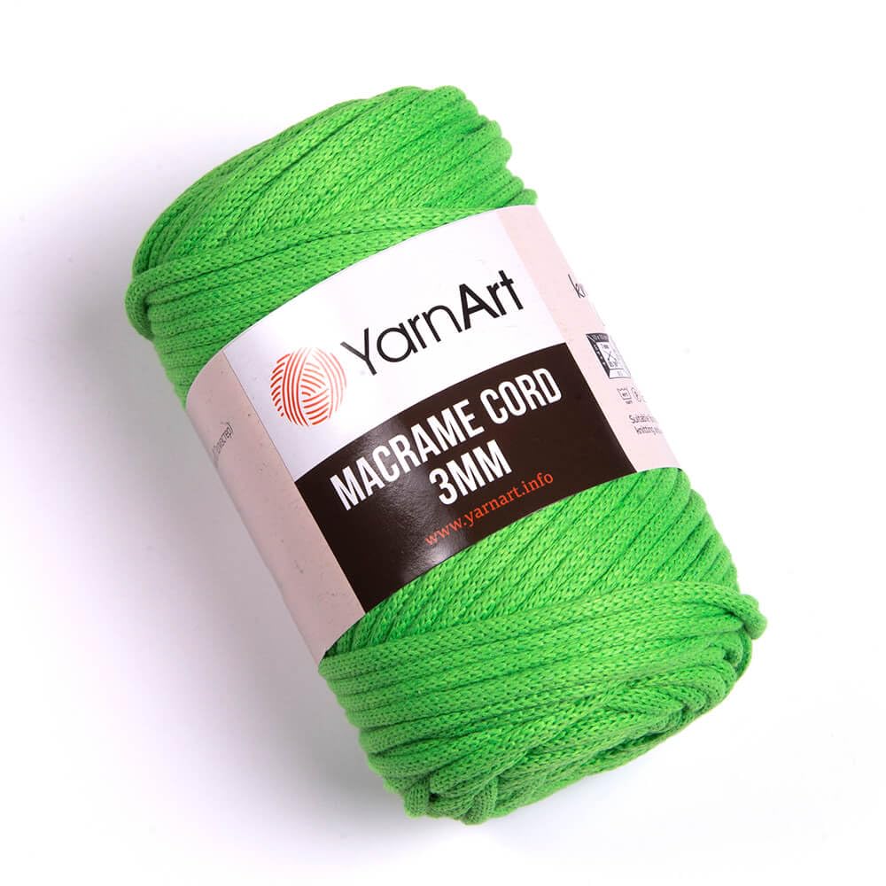 YarnArt Macrame Cord 3mm - Macrame Rope for Crafting, Knotting, Wall Hangings, and Home Decor - 60% Cotton 40% Viscose & Polyester, Soft and Durable (759-FOREST Green) BST220