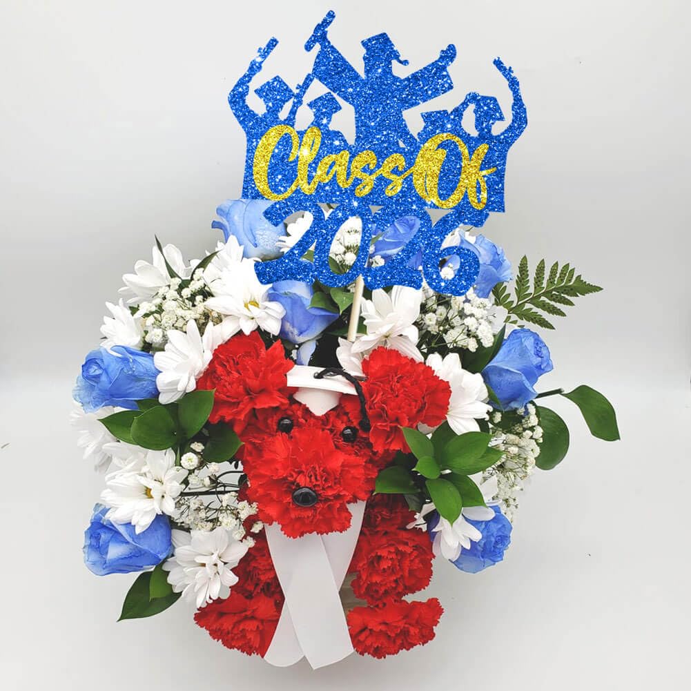 2026 Graduation Cake Topper Gold Glitter Class of 2026 Cake Topper Congrats Grad Party Cake Decor for Senior High School 2026 Graduation Party Cake Supplies Decorations BST202