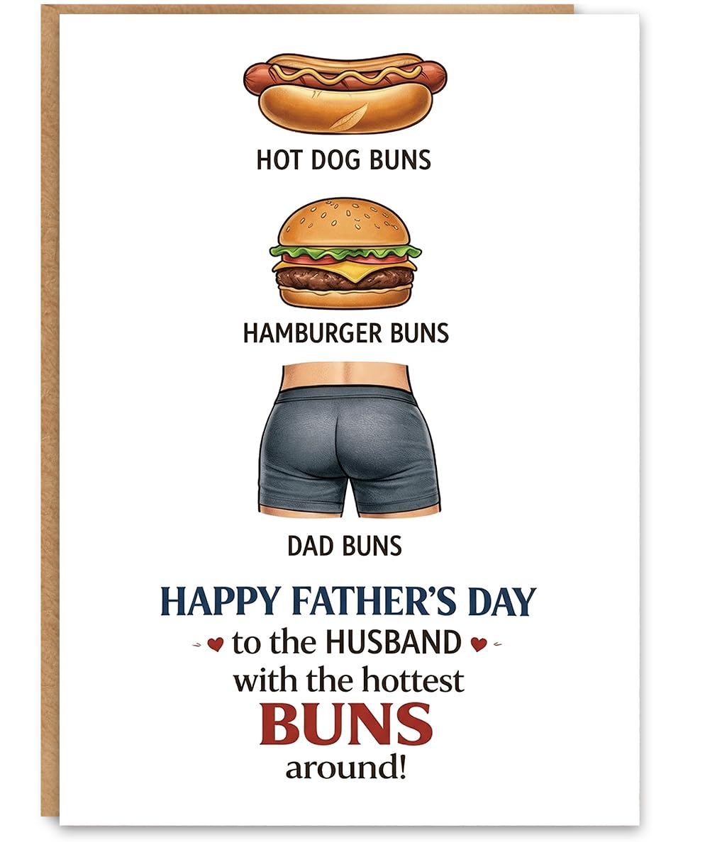 Memorial Fathers Day Card for Husband, Fathers Day Card for Husband in Heaven, Sympathy Fathers Day Gift, with Kraft Envelope and Gold Seal Sticker BST220