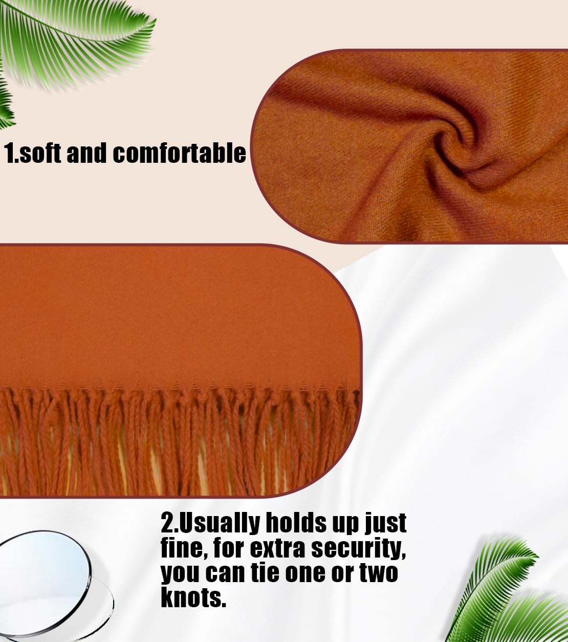 Winter Soft Long Scarf, Pashmina Shawls and Wraps, Warm Large Scarves for Men Women Evening Dress Wedding WN420
