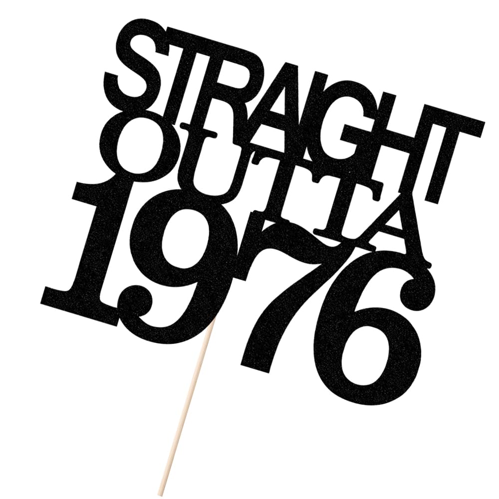 Black Glitter Straight Outta 1961 Cake Topper,Hello 65,Funny 65th | Birthday Cake Topper,65 Fabulous,Cheer to 65 Years,Men and Women 65th Birthday/Wedding/Anniversary Party Decorations BST202