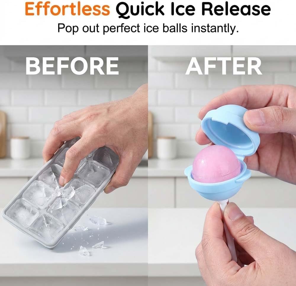 Silicone Lollipop Ice Pop Mold, Colorful DIY Ice Cream Maker for Summer Parties, Creative Sphere Shape, Home Use BST326H