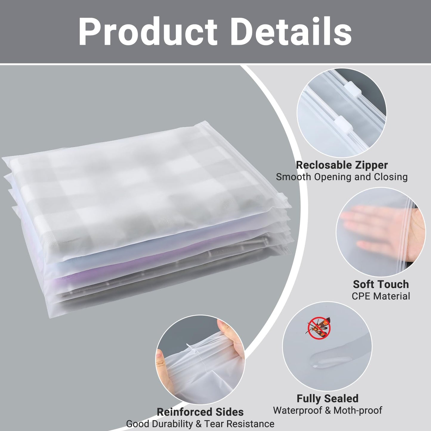 Clear Swimsuit Storage Bags, Clear Shirt Packaging Bags for Bikini, Swimwear, Bathing Suit Storage, 12x8 inch, Pack of 50, Waterproof, 3 Mil BST220