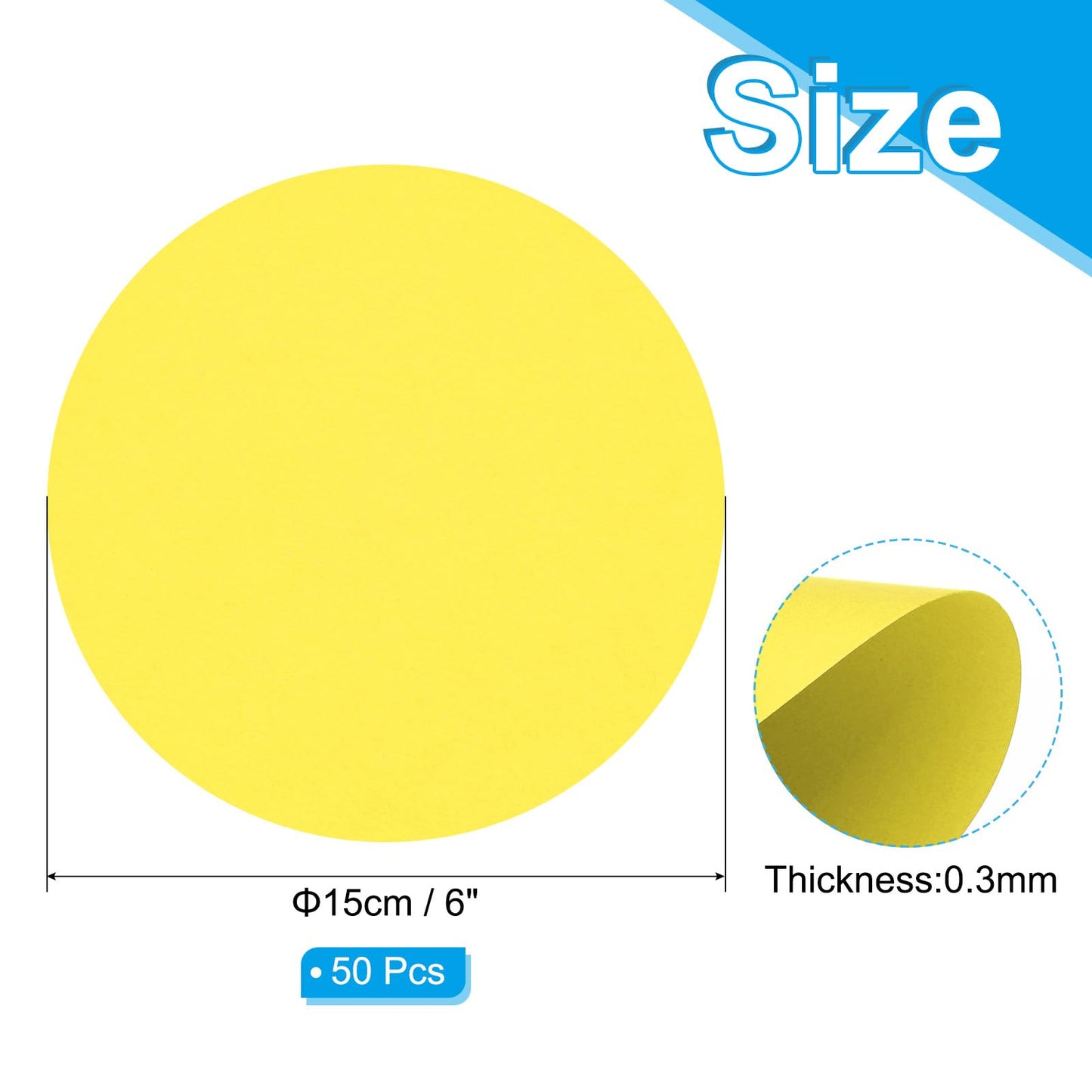 PATIKIL 4inch Circle Card Stock, 50Pcs Round Shape Cutouts Paper Thick Cardstock Coaster for DIY Craft Projects Classroom Bulletin Board Decor, Sky Blue BST326L