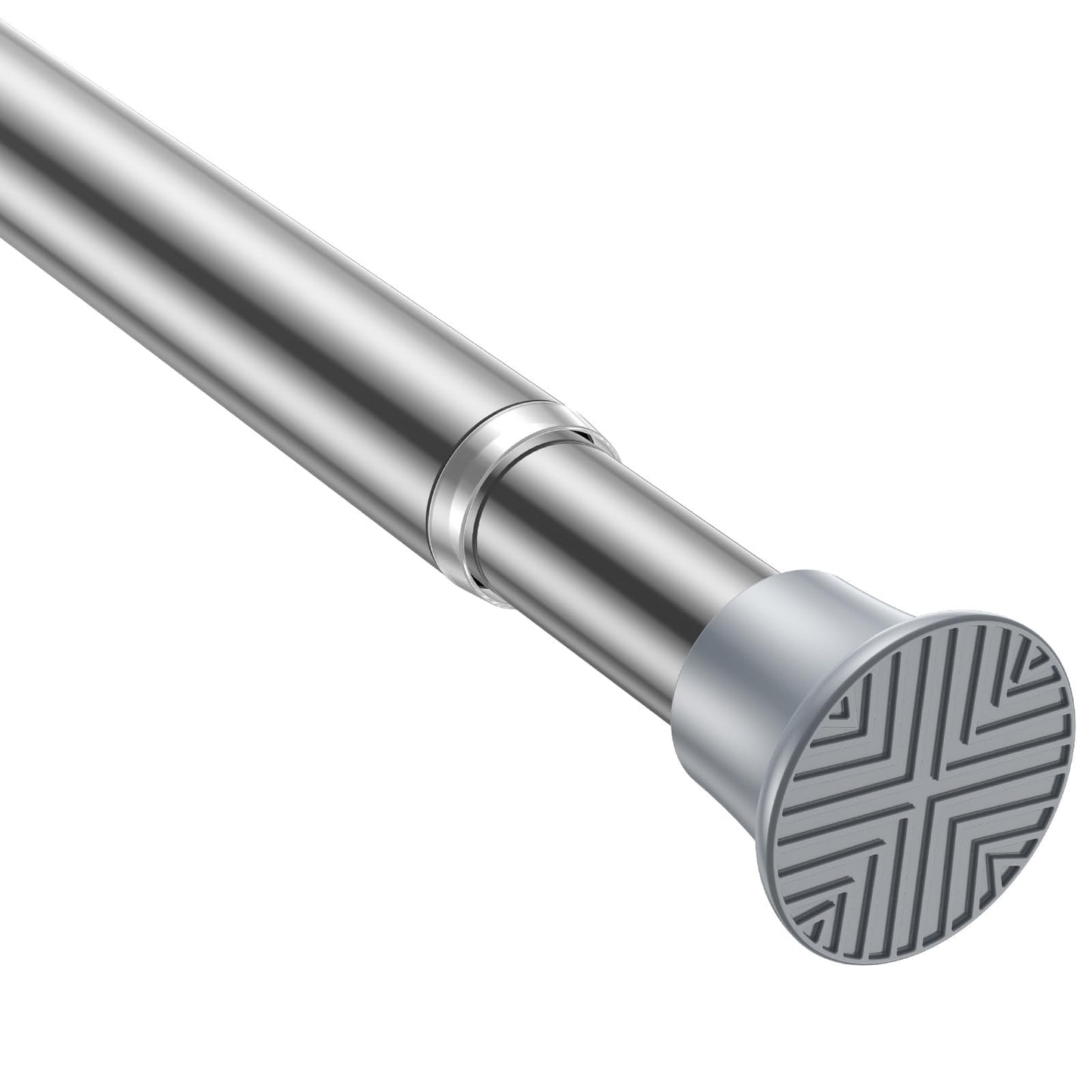 White Shower Curtain Rod 32 to 76 Inches Adjustable, 7/8 Inch Diameter Heavy Duty Tension Curtain Rods No Drill, Rust-Resistant Tension Rod for Bathroom, 1 Pack BST326H