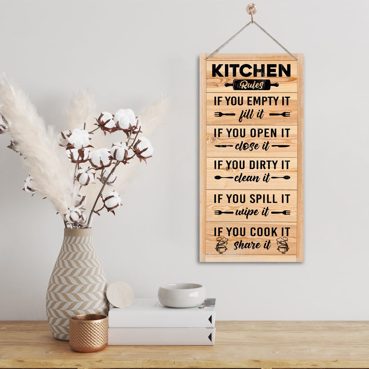 Rustic & Funny Bathroom Signs - Western & Farmhouse Bathroom Rules Wall Decor E1 BST202