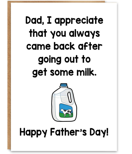 Funny Fathers Day Card for Dad, Fathers Day Gift for Dad, with Kraft Envelope and Gold Seal Sticker BST220