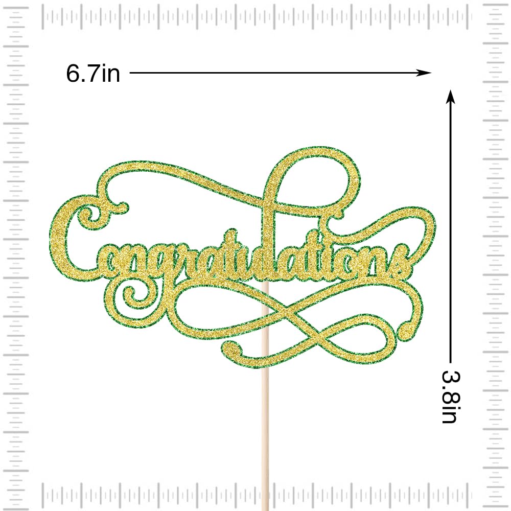 Congratulations Cake Topper,Congratulations 2026 Graduation | Cake Topper,Graduation, Wedding, Retirement, Birthday, Anniversary, Celebration Party Decorations Supplies (Black Gold) BST202