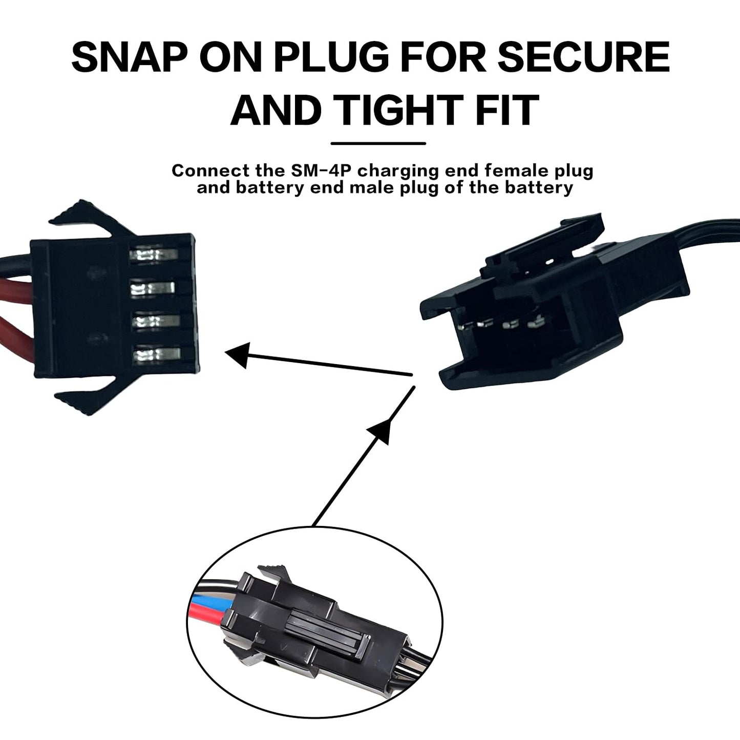7.4V USB Charger Cable with SM-4PIN Plug Compatible RC Car RC Tank RC Boat and Other Remote Control for Universal 7.4V Lipo Battery USB Charger with Battery Protection (1) Black WN420