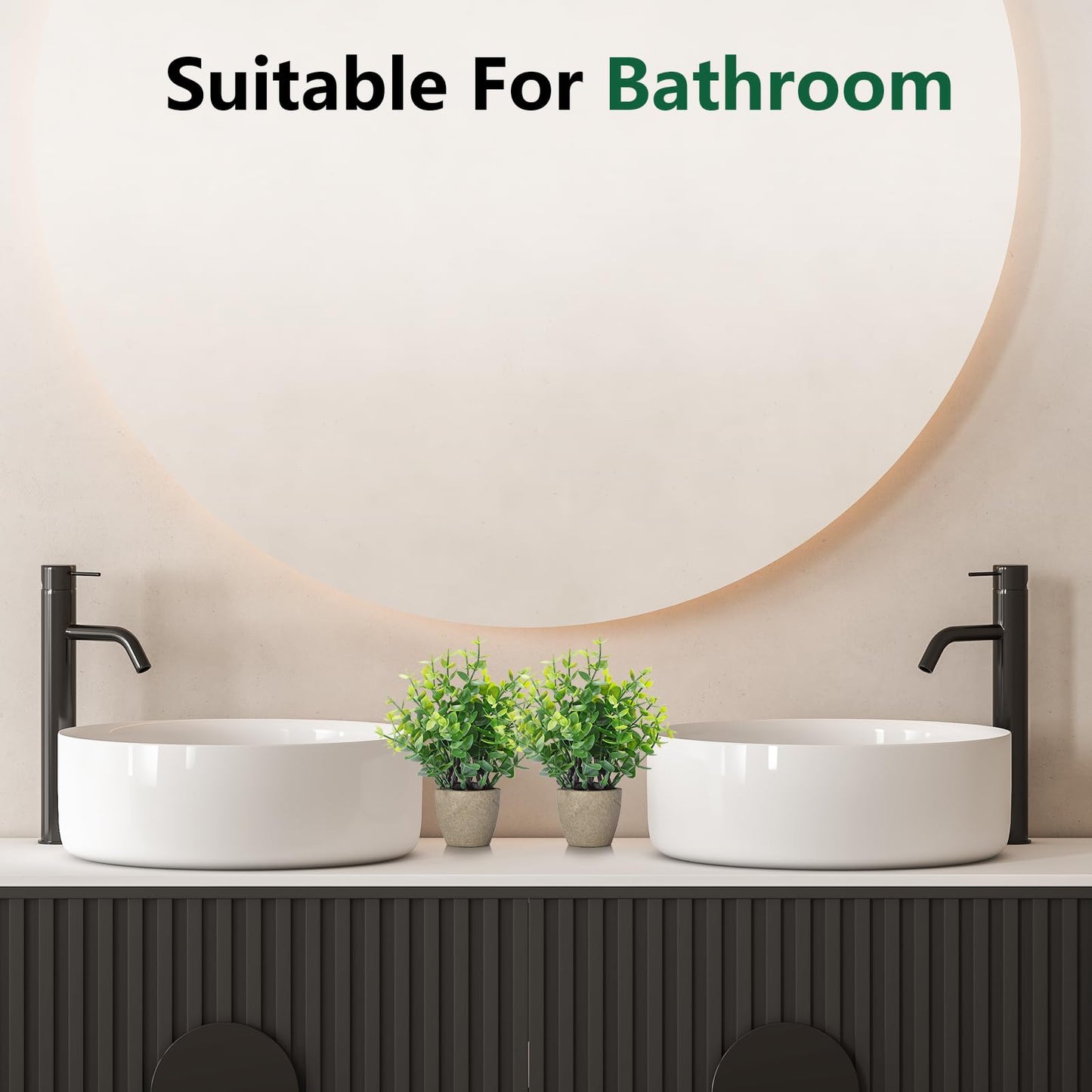 FAVOWREATH 2 Pack Small Fake Plants Potted Artificial Plants Indoor for Home Decor Office Room Farmhouse Indoor Table Bathroom Decor BST220