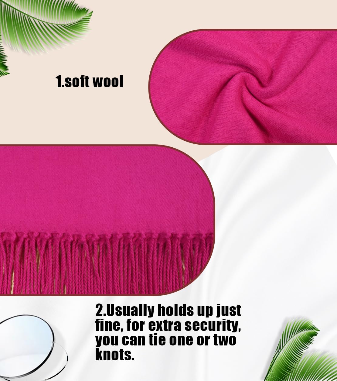 Winter Soft Long Scarf, Pashmina Shawls and Wraps, Warm Large Scarves for Men Women Evening Dress Wedding WN420