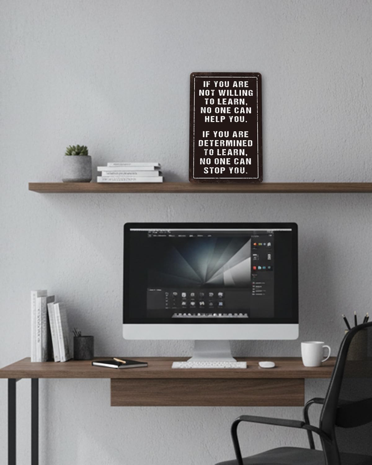 Inspirational Wall Art If You Are Not Willing to Learn Metal Sign 8x12 Inch | Motivational Quote Decor for Classrooms, Offices, Bedrooms, and Study Spaces; Durable Aluminum Sign with Predrilled Holes BST202