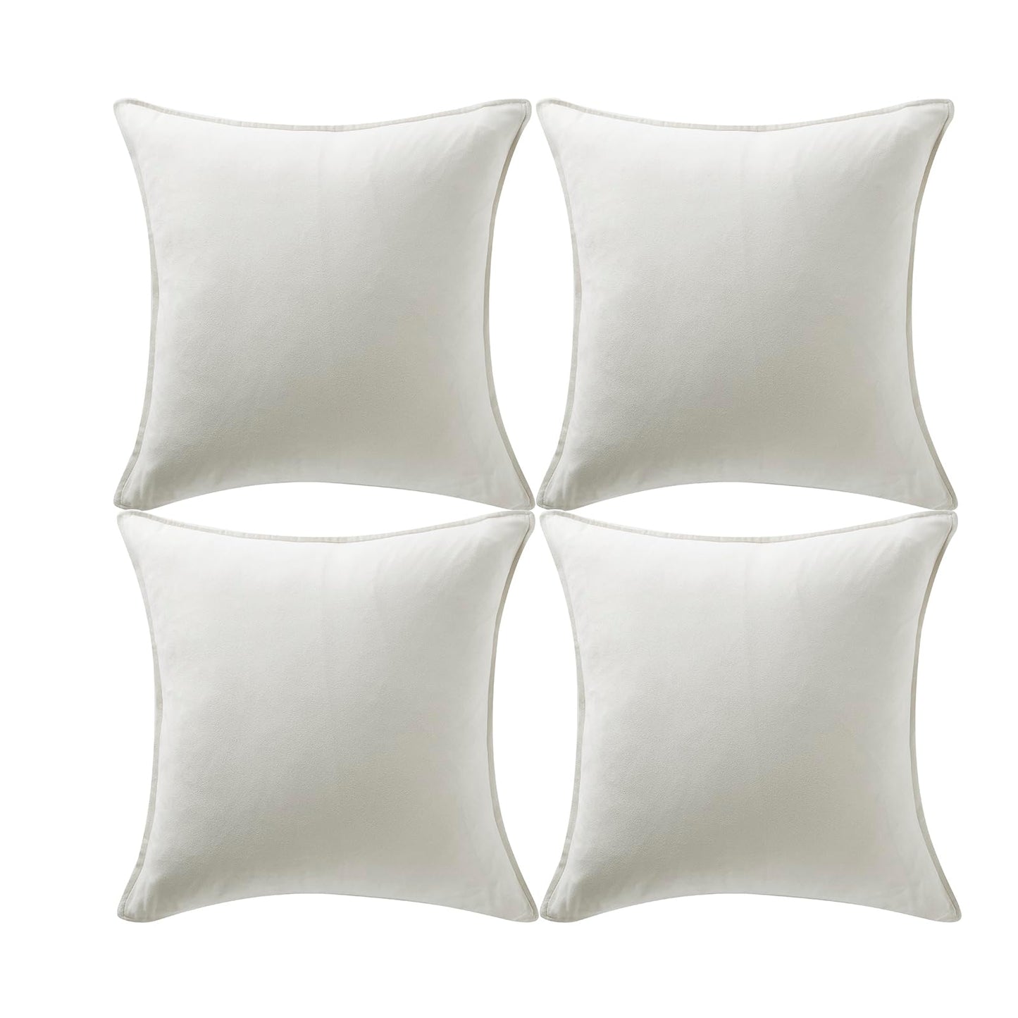 Fancy Homi 4 Packs Olive Green Decorative Throw Pillow Covers 18x18 inch, Super Soft Faux Suede Decor Square Pillow Covers 45x45 cm, Solid Cushion Cover for Couch Living Room Sofa Bedroom BST220