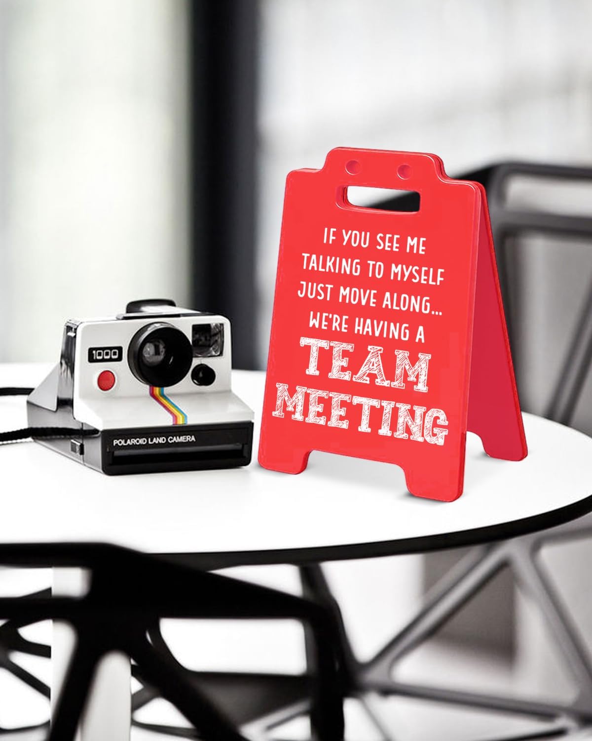 Funny Team Office Desk Decorative Sign If You See Me Talking to Myself We're Having a Team Meeting Desk Sign for Office Cubicle Decor BST202