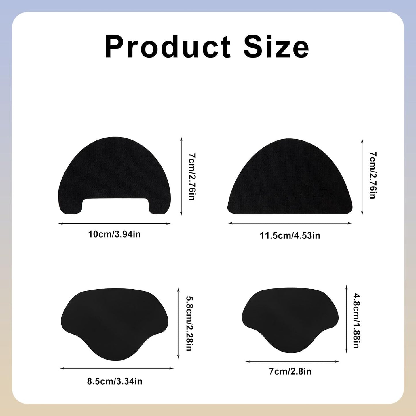 Gosknor 16pcs Shoe Hole Repair Patches, Self-Adhesive Shoe Toe & Heel Repair Patches for Sneakers Leather Shoes High Heels (Black) BST326L