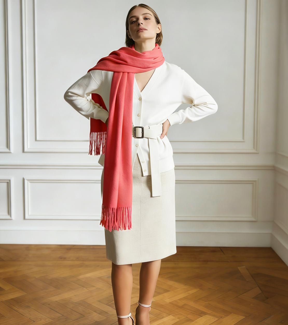 Winter Soft Long Scarf, Pashmina Shawls and Wraps, Warm Large Scarves for Men Women Evening Dress Wedding WN420