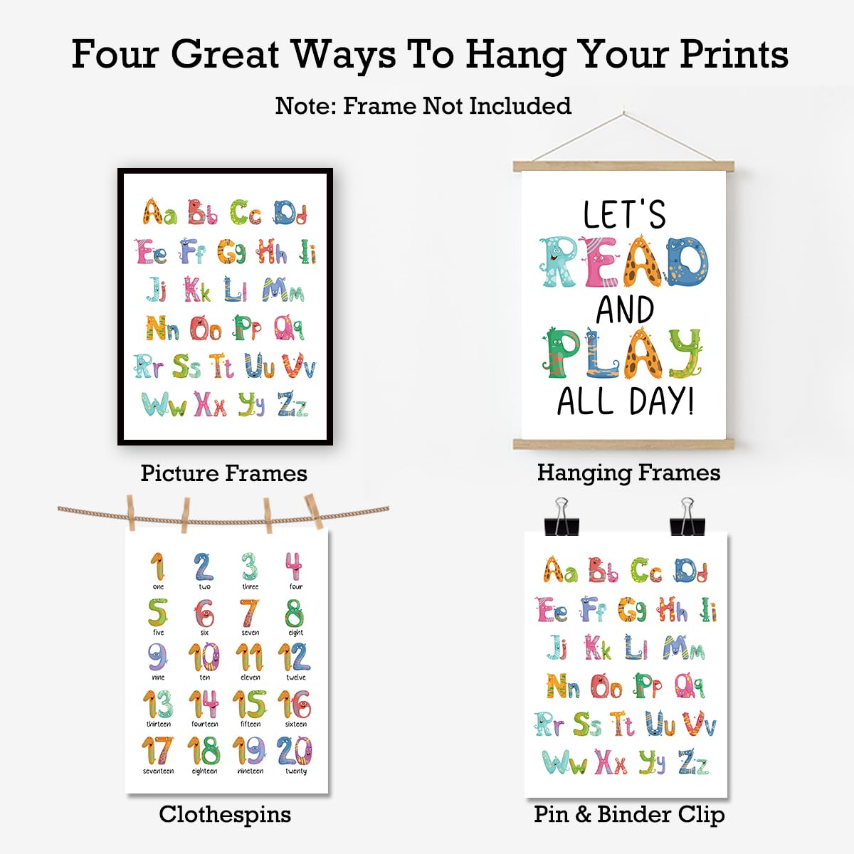 Positive Affirmations Posters for Kids,Inspirational Posters Prints Wall Art for Classroom Nursery Kids Room Home 11x14 Inch Unframed Set of 3 WN420