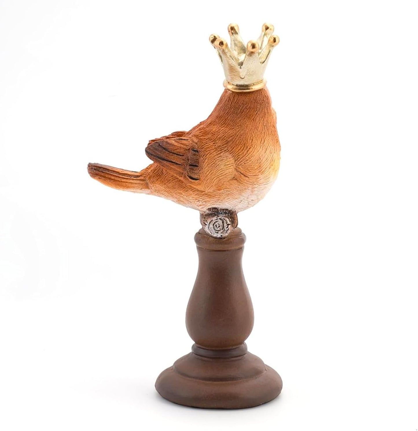 Artpaul Bird Figurines Home Decor Bird Statue with Gold Crown for Shelf Decor & Coffee Table Accents Bird Decorations for Home, Office, Living Room - Bird Gifts for Bird Lovers, Housewarming BST326H