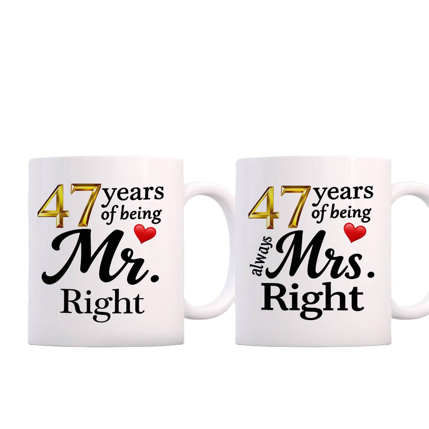 10 Year Anniversary For Couple Coffee Mugs Set of 2-10th Wedding Gifts Decorations for Parents Grandparents Husband Wife Him Her 11oz (10th) BST220