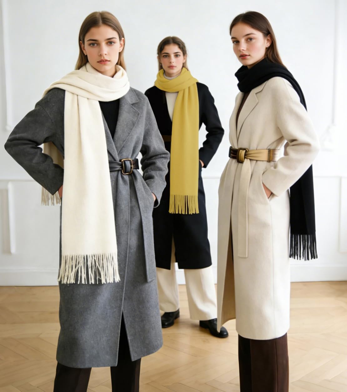 Winter Soft Long Scarf, Pashmina Shawls and Wraps, Warm Large Scarves for Men Women Evening Dress Wedding WN420