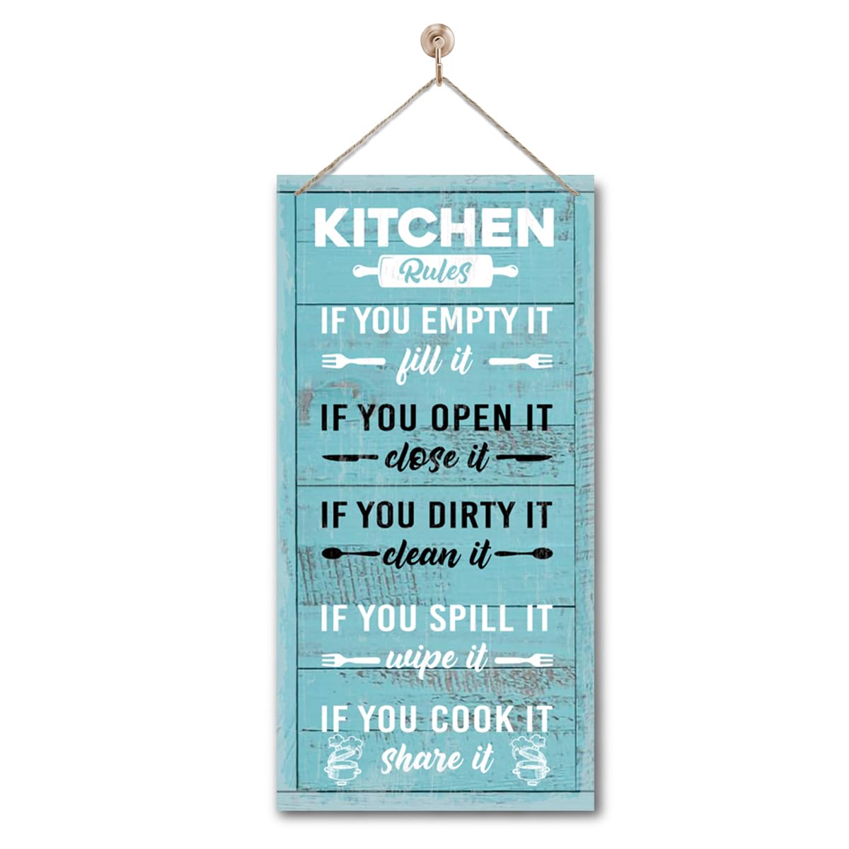 Rustic & Funny Bathroom Signs - Western & Farmhouse Bathroom Rules Wall Decor E1 BST202