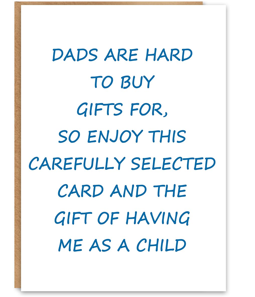 Funny Fathers Day Card for Dad, Fathers Day Gift for Dad, with Kraft Envelope and Gold Seal Sticker BST220
