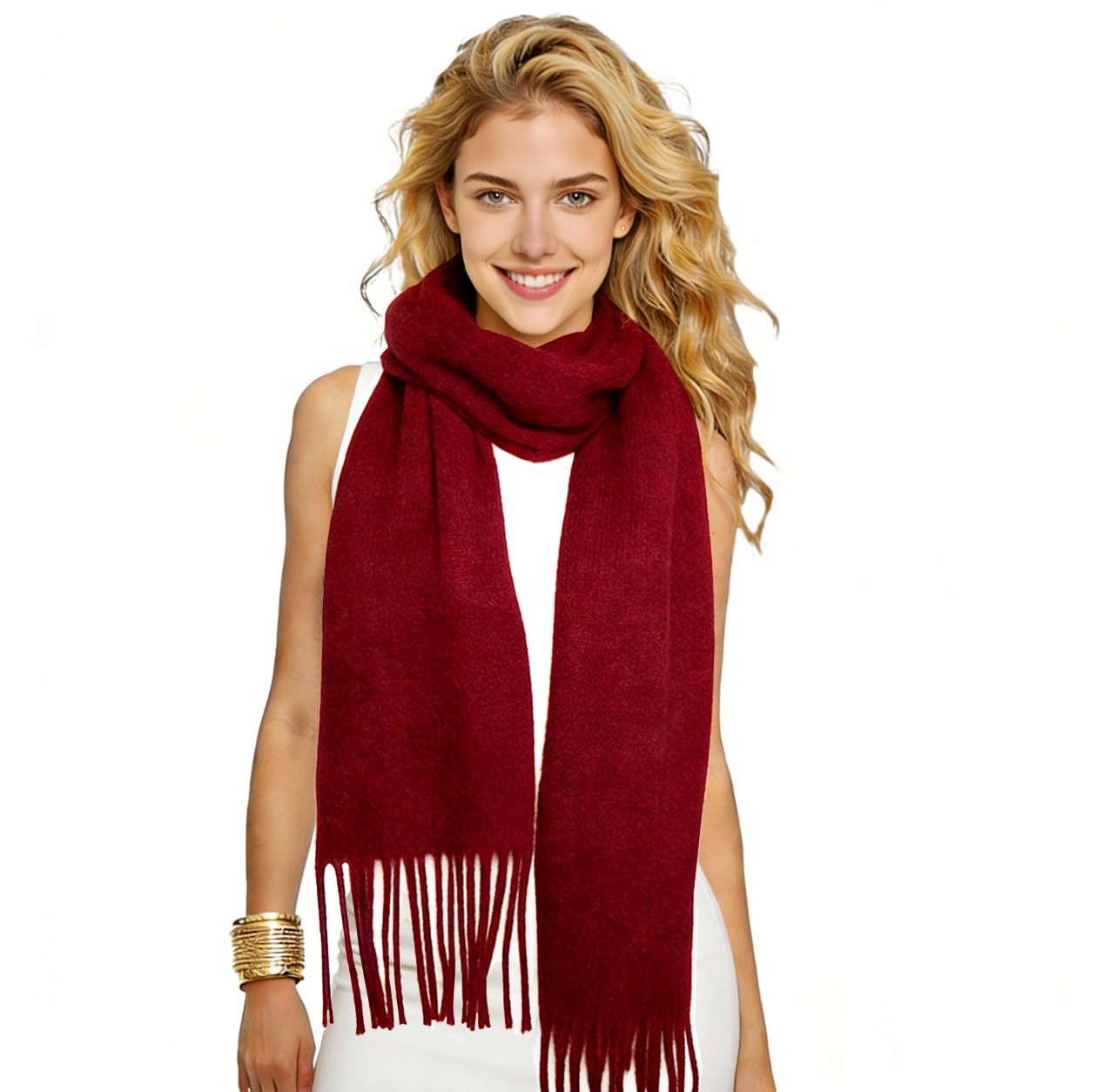 Winter Soft Long Scarf, Pashmina Shawls and Wraps, Warm Large Scarves for Men Women Evening Dress Wedding WN420