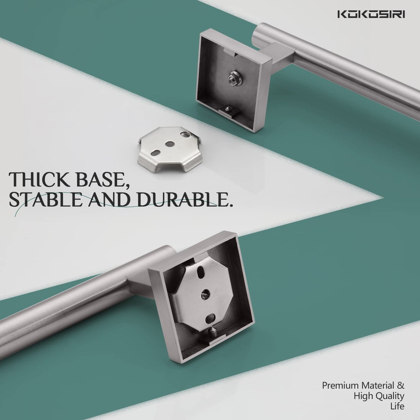 KOKOSIRI Bathroom Towel Bars 16 Inch Towel Rail Matte Black 40CM Hand Towel Holder for Bath Kitchen Wall Stainless Steel B4005BK-L16 BST202