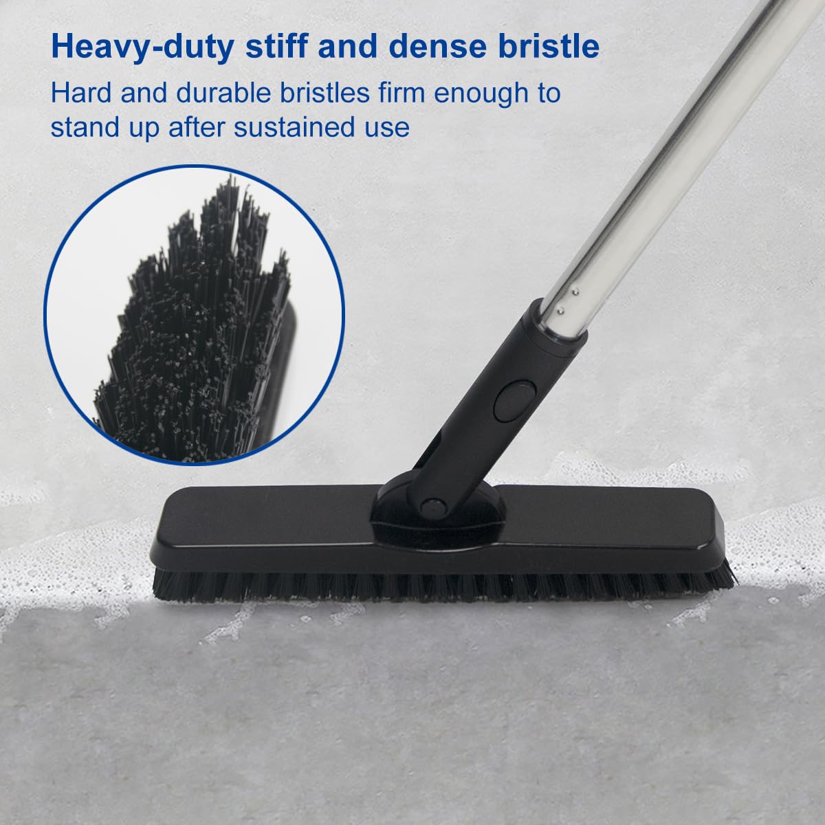 CELOX Heavy Duty Long Handle Scrub Brush, Tile Scrub Brush with Long Handle Stiff Bristles for Cleaning (Blue) BST326H