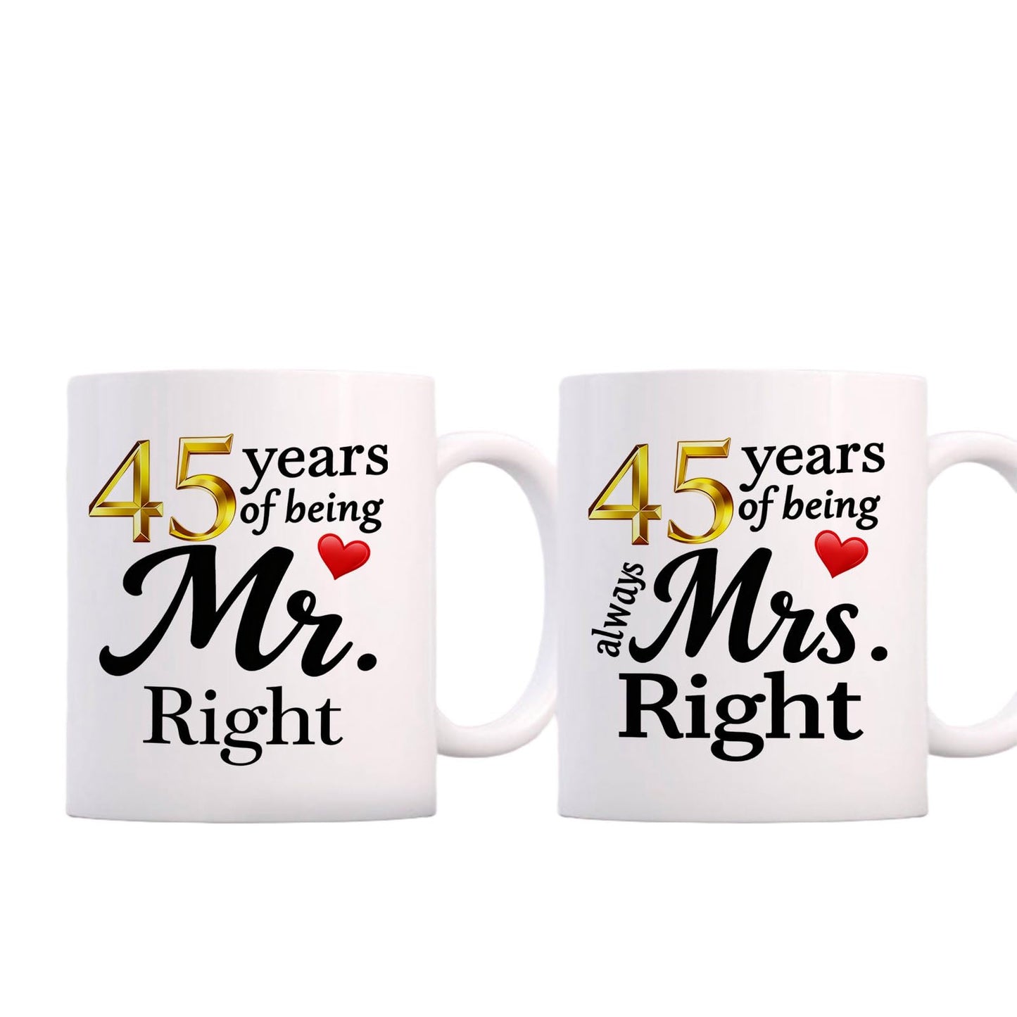 10 Year Anniversary For Couple Coffee Mugs Set of 2-10th Wedding Gifts Decorations for Parents Grandparents Husband Wife Him Her 11oz (10th) BST220
