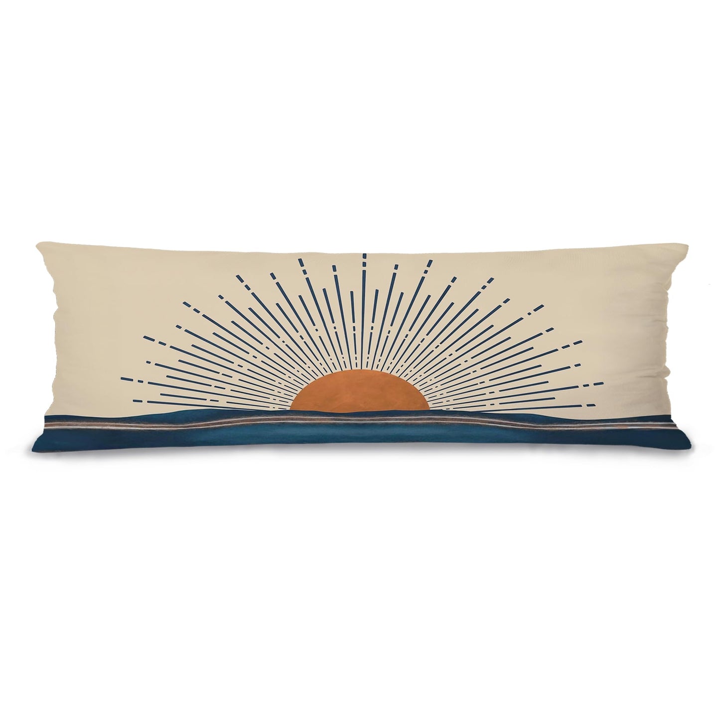 Boho Sun Sunshine 21x54 Body Pillow Cover Case, Modern Neutral Boho Horizontal Sun Sunset Sunrise Decorative Long Hug Pillow Cases for Bed Couch BST220