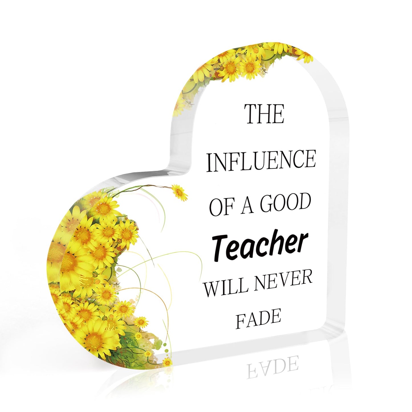 Teacher Appreciation Gifts End of Year Thank You Christmas Retirement Back to School Graduation Halloween Thanksgiving Teacher Gifts for Women Acrylic Plaque Decor with Sunflower for Teachers BST326L