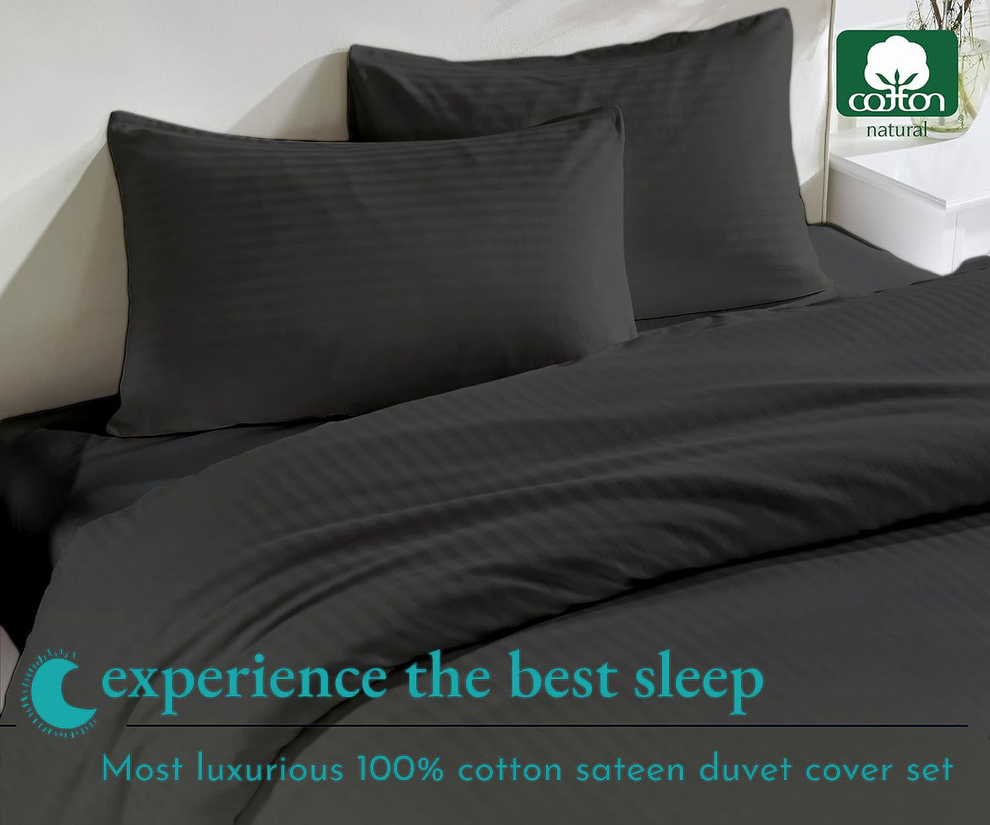 100% Cotton Oversized King plus 3 Piece Duvet Cover set 128x120 inch Breathable Luxury Soft & Cozy | Durable and Fade Resistant | Double Hem-Stitched Sateen Weave (Oversized King plus, White) BST220